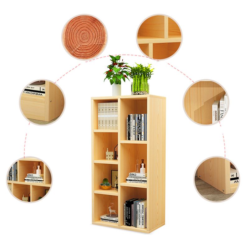 Modern Wood Bookcase, Geometric Bookshelf for Any Room, 9.5" W
