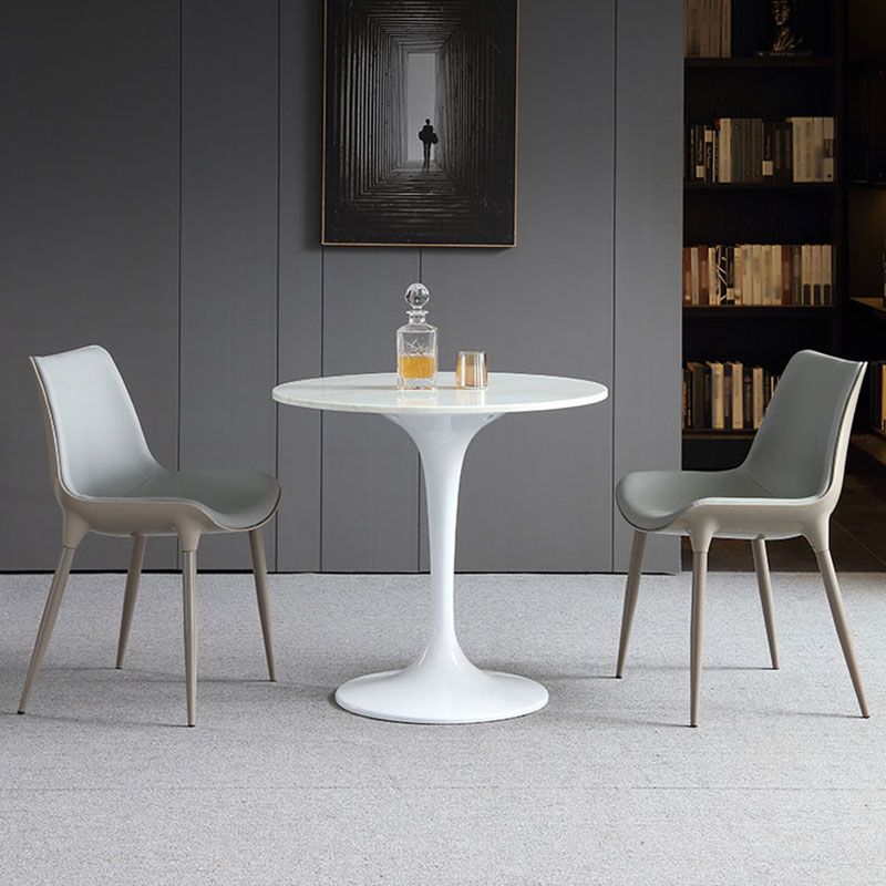 Silla de comedor de metal contemporáneo, sillas de comedor de cuero para uso doméstico