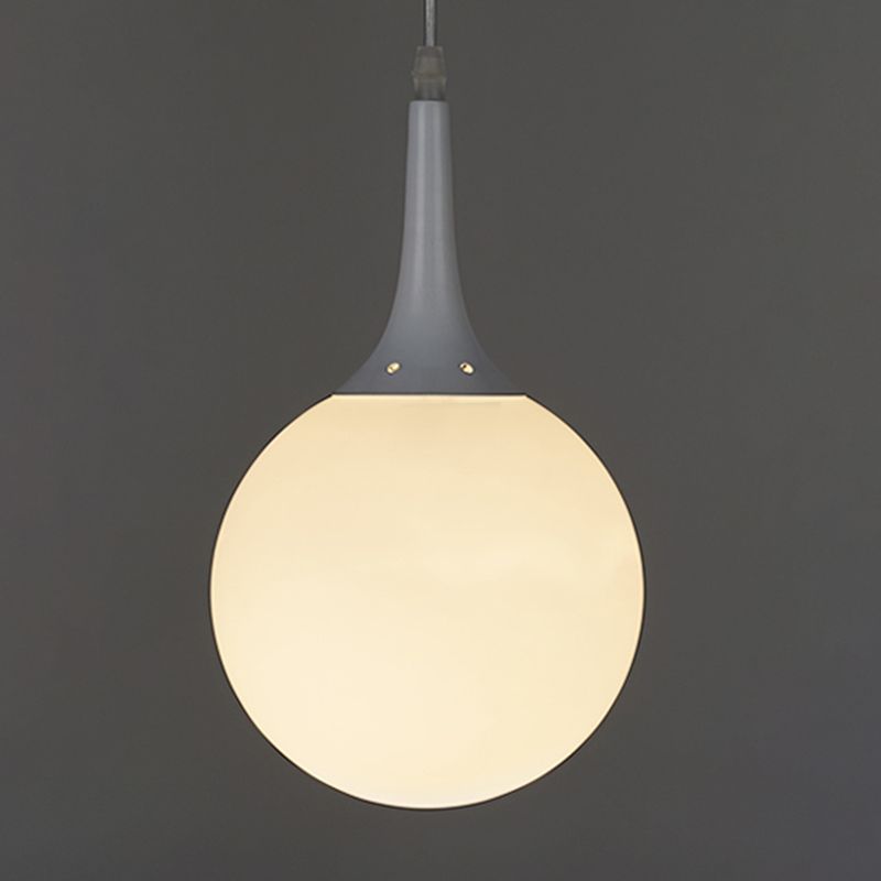 Pendre suspension en forme de larme blanche Simplicité 1 ampoule Verre d'opale Lumière suspendue