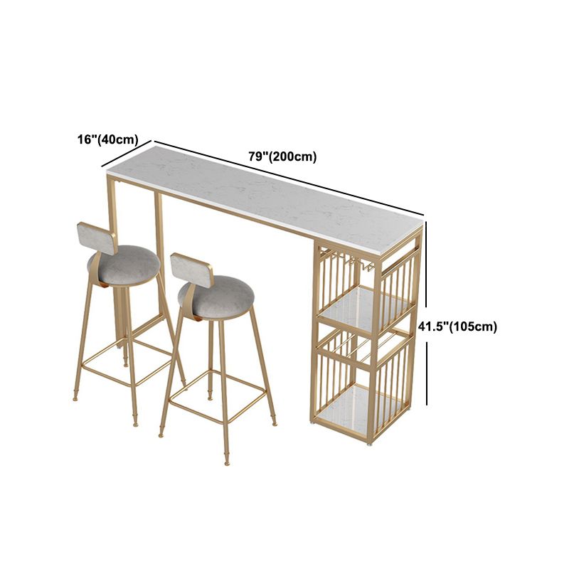 Iron and Marble Rectangular Table Modern Home Living Room Bar Table
