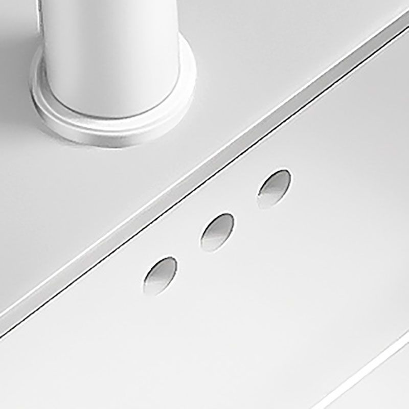 Modern Undermount Bathroom Sink Porcelain with Overflow and Faucet Basin Sink