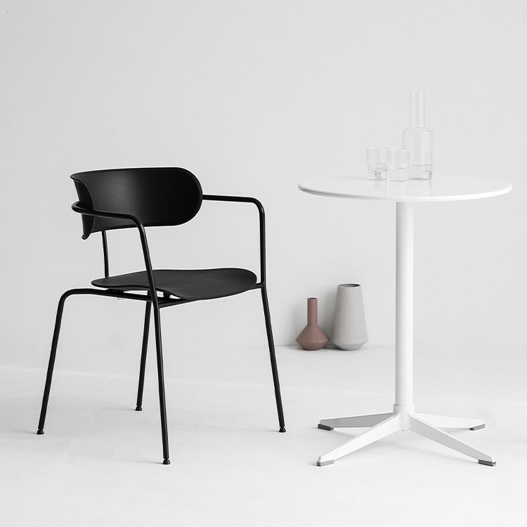 Contemporary Dining Arm Chair Plastic Dining Accent Chair for Home
