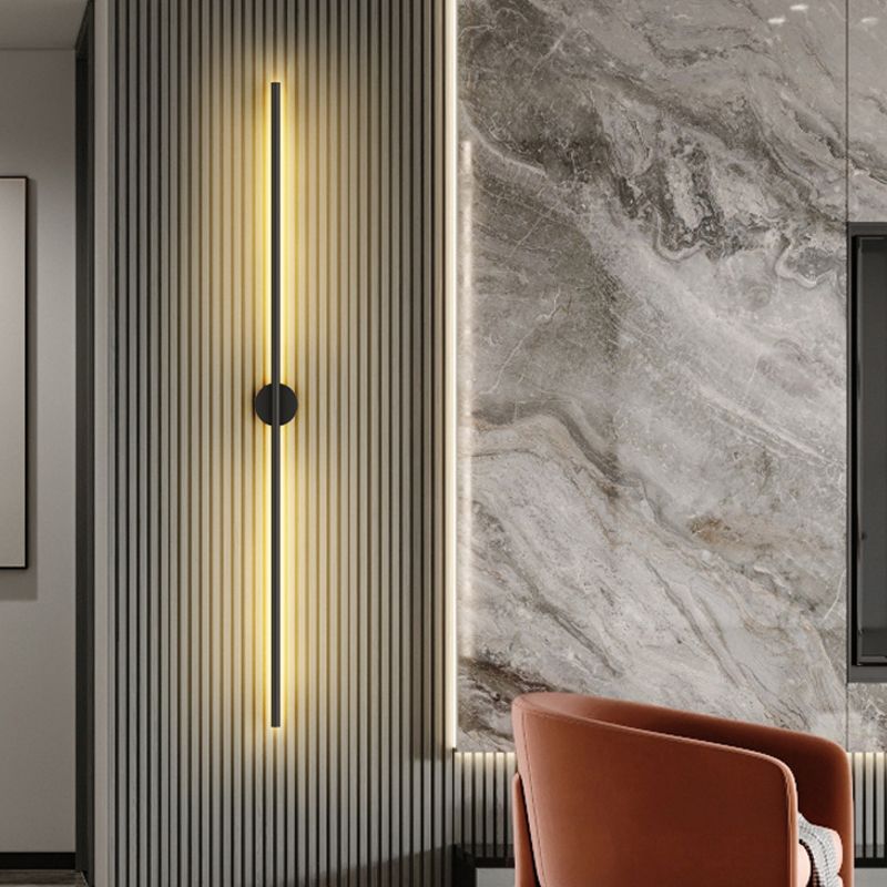 Moderner Aluminium Wandleuchte gerade schwarze Wandleuchten für Wohnzimmer