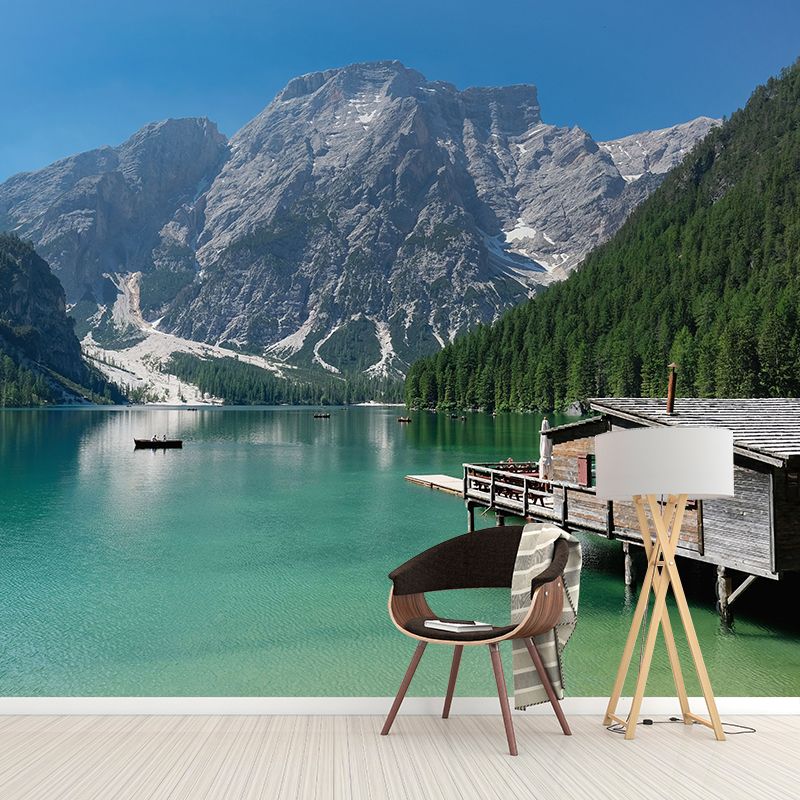 Blue Lake High Mountain Scenery Wall Mural Decorate Living Room Wall Decor
