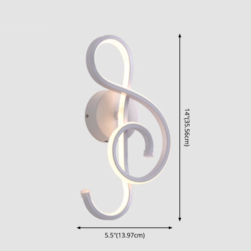 Metal Musical Note Wall Sconce Lighting Nordic Style LED Wall Mount Light Fixture