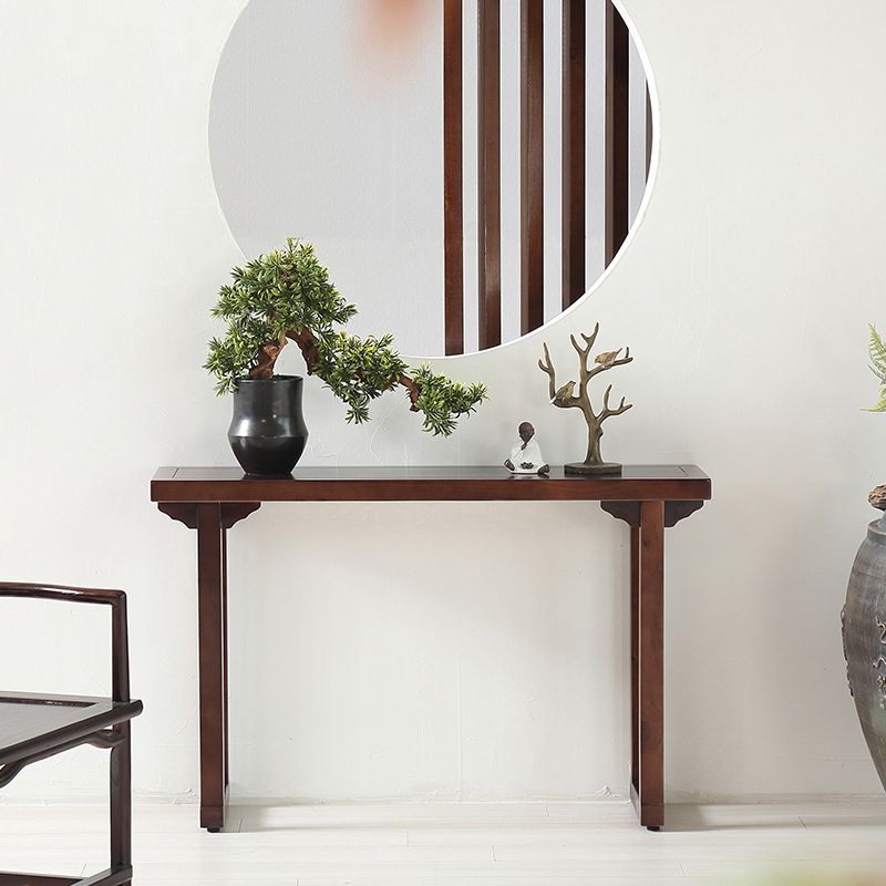 Mid-Century Modern Console Accent Table Antique Finish Rectangle Console Sofa Table