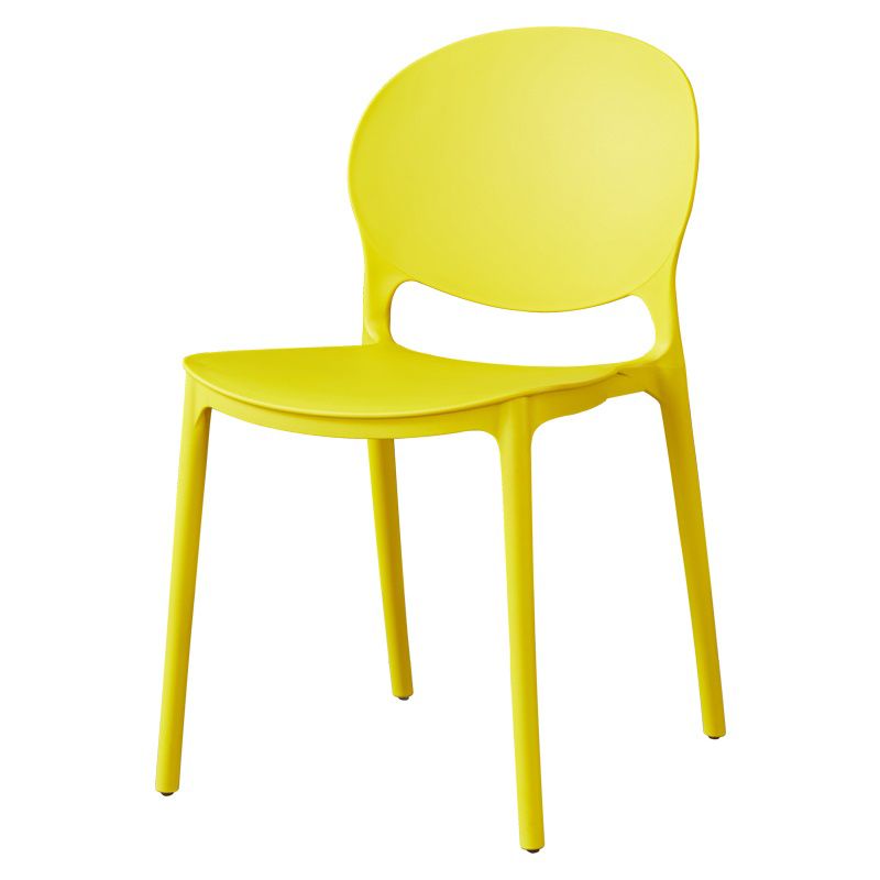 Plastic Open Back Dining Chair Indoor-Outdoor Stackable Side Chair