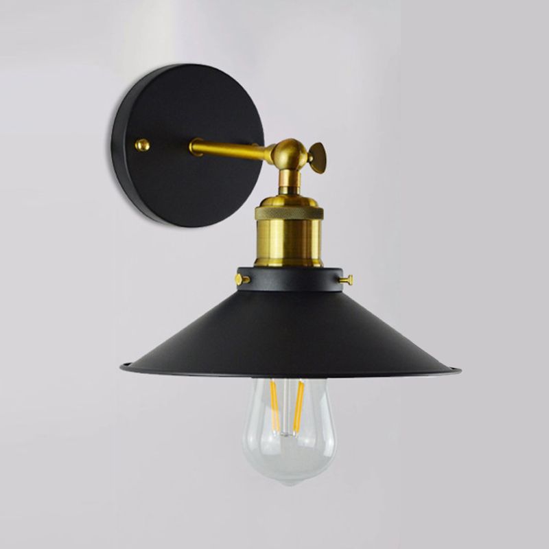 Metal Flared Wall Sconce Lighting Industrial Style 1 Light Wall Lamps