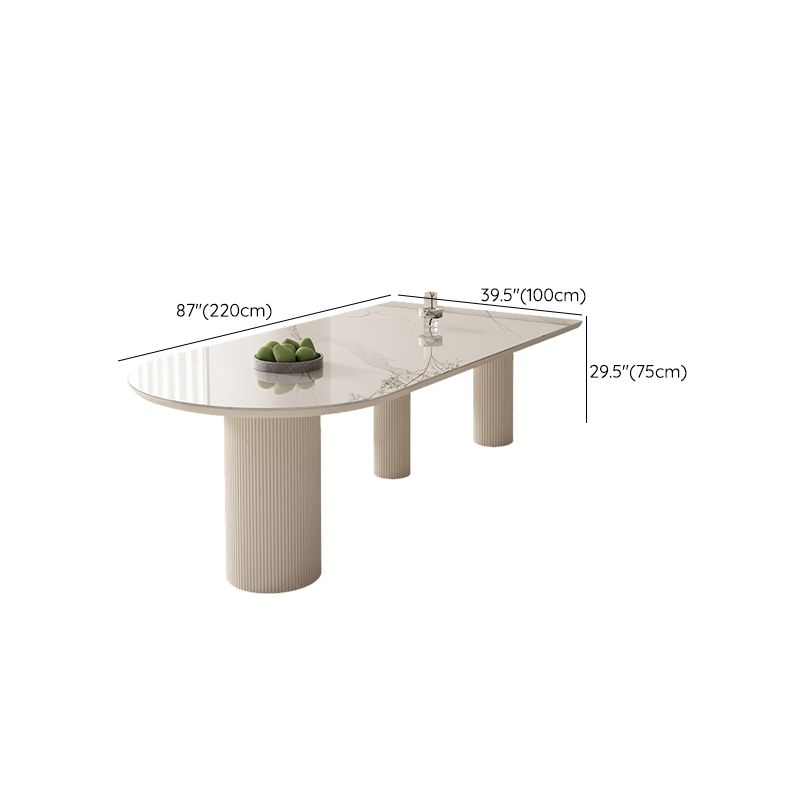 Sintered Stone Top Table White Dining Table for Kitchen Dining Room