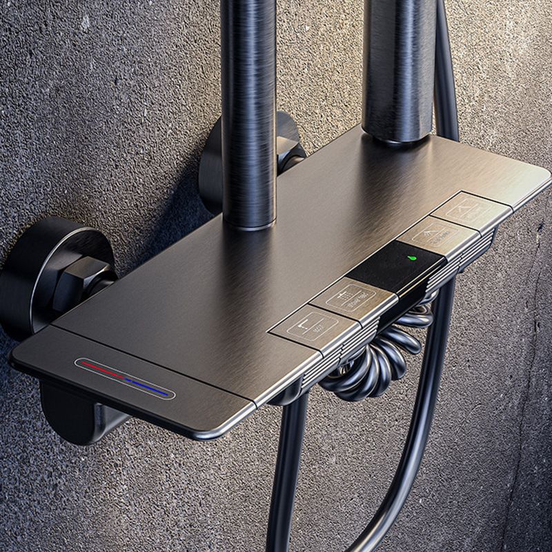 Modern Brass Shower System Wall Mounted Shower Set with Handheld Shower Head