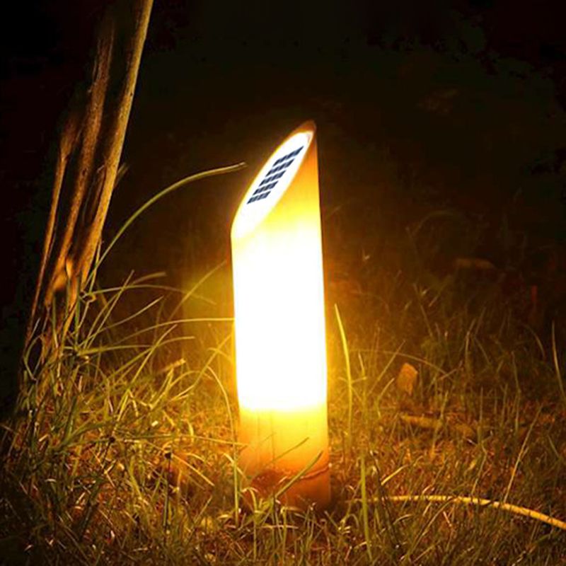 Bamboo Culm Shaped Resin LED Stake Light Modern Green Lawn Lighting for Courtyard