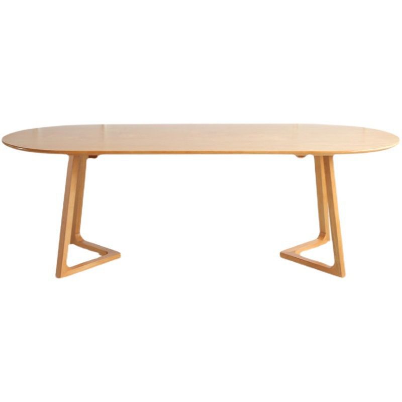 Modern Wooden Writing Desk Conference Table Office Oval Writing Desk without Chair