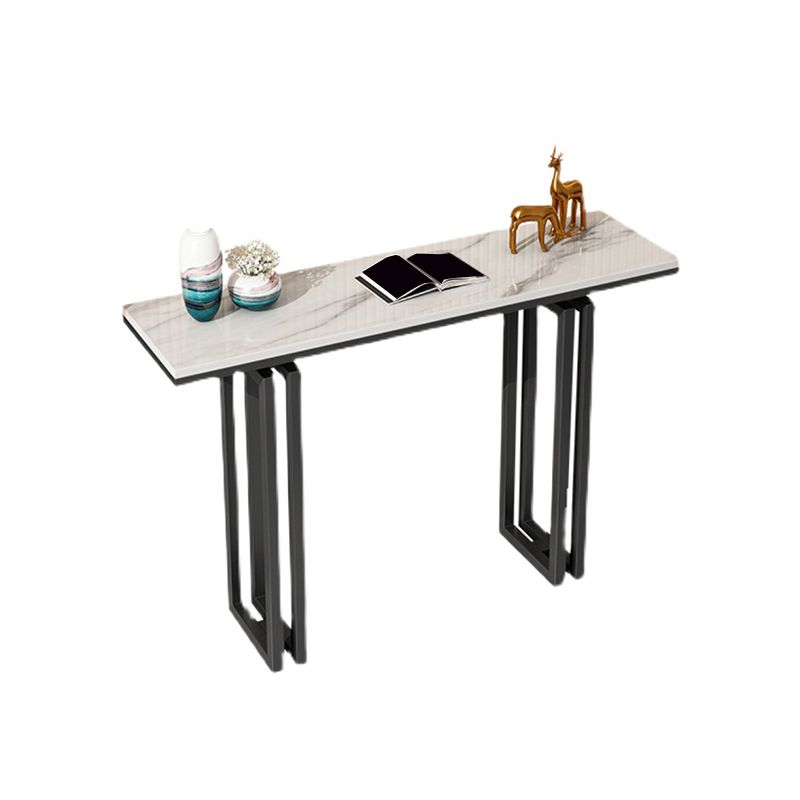 Modern Rectangle Top Accent Table with Iron Base for Hall Console Table