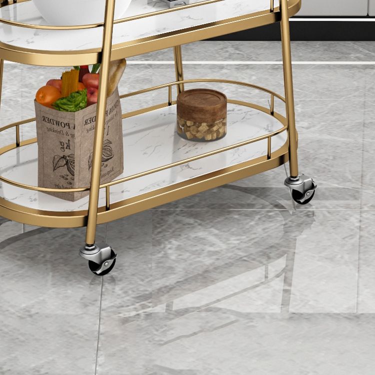 Modern 32.28"H Rolling Prep Table Metal Prep Table for Home Use