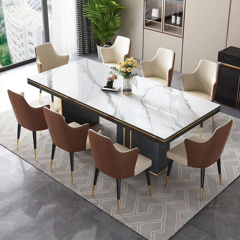Glam 1/4/6/7/9 Pieces Dining Set Rectangle Stone Dining Table Furniture for Dining Room