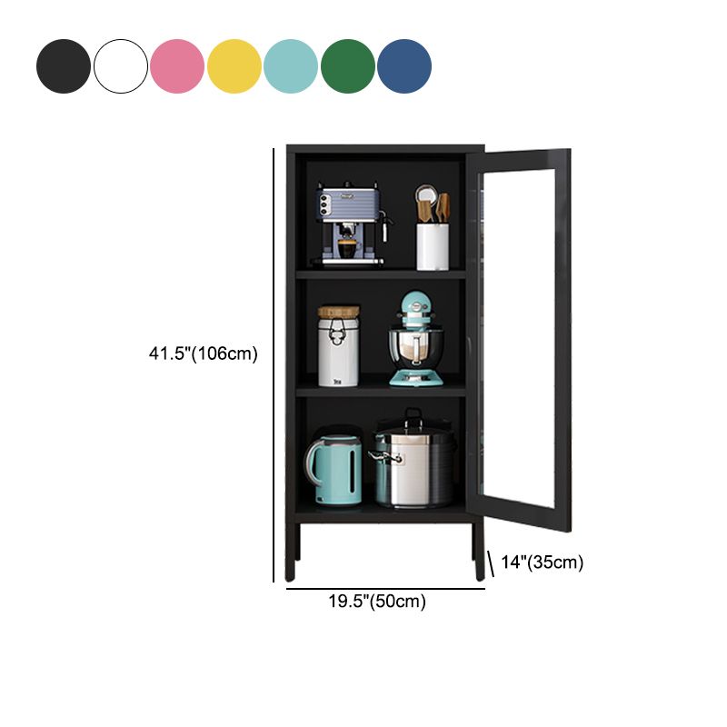 Modern Style Bookshelf Closed Back Bookcase with Door for Office