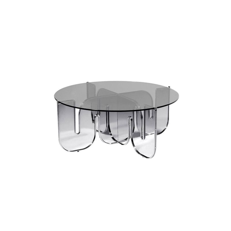 Acrylic Round Coffee Table Clear Cocktail Table for Living Room