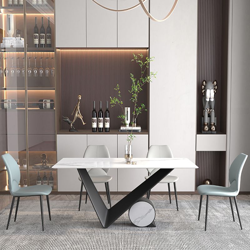 Contemporary Style Metal Dining Chairs Wingback Side Armless Chairs for Kitchen