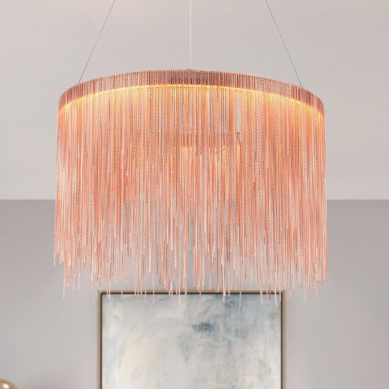 Lampada a soffitto a più livelli con metallo contemporaneo di nappa 1/2/3 teste lampadario in oro rosa per soggiorno