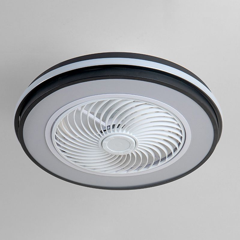 5-Blade Ceiling Fan Metallic Modernism White/Black Fan with Light for Hallway