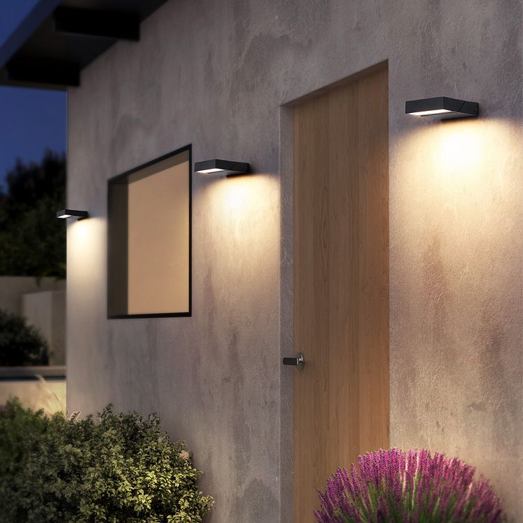 Modern Aluminum Wall Light Cube Black Rotatable LED Wall Washer for Outdoors