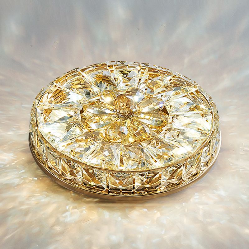 Modern Simple Style Ceiling Lamp Geometric Crystal Flush Mount with Hole 3-4.5'' Dia