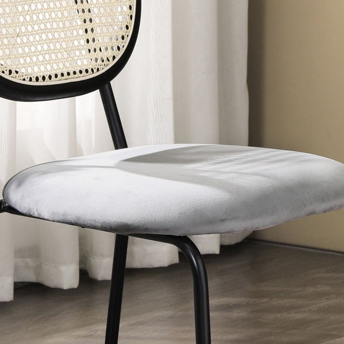 Contemporary Style Metal Chair Set Open Back Dining Room Kitchen Chairs