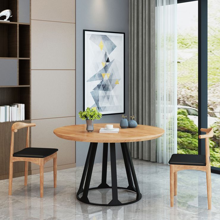 Nordic 1/2/5 Pieces Dining Set Round Wood Dining Table for Dining Room