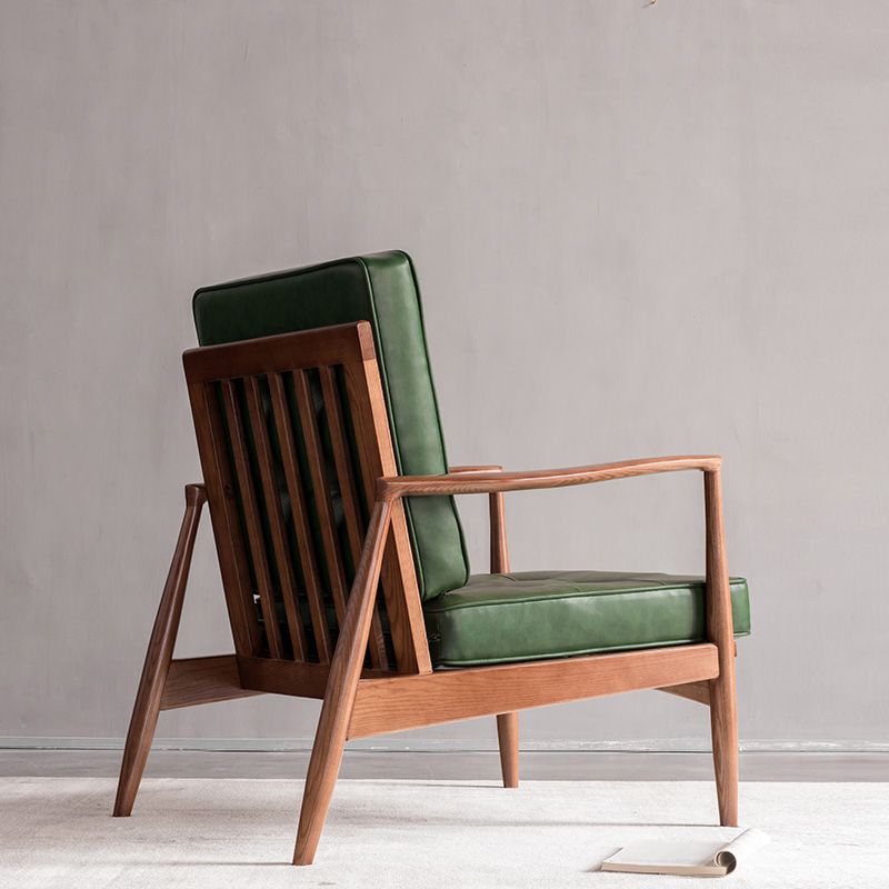 Basic Four Legs Lounge Chair Contemporary Tufted Cushions Accent Armchair