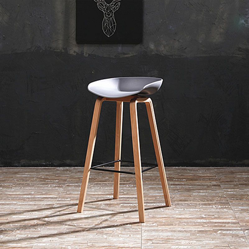 Scandinavia in stile bar-sgabello gambe in legno pp sedile sedile da bar per cucina da bar