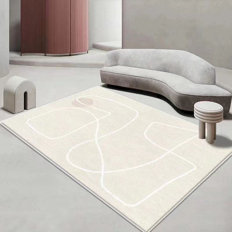 Simple Style Rectangle Shape Rug Living Room Carpet Polyester Washable Area Rug