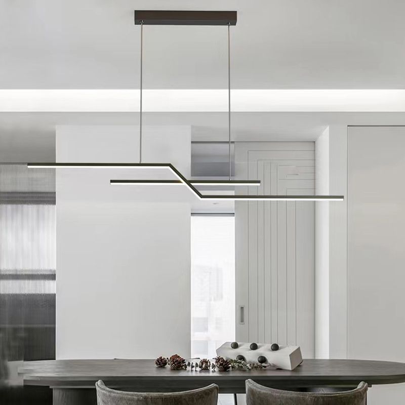Dining Room Island Chandelier Light Metal LED Minimalist Hanging Chandelier