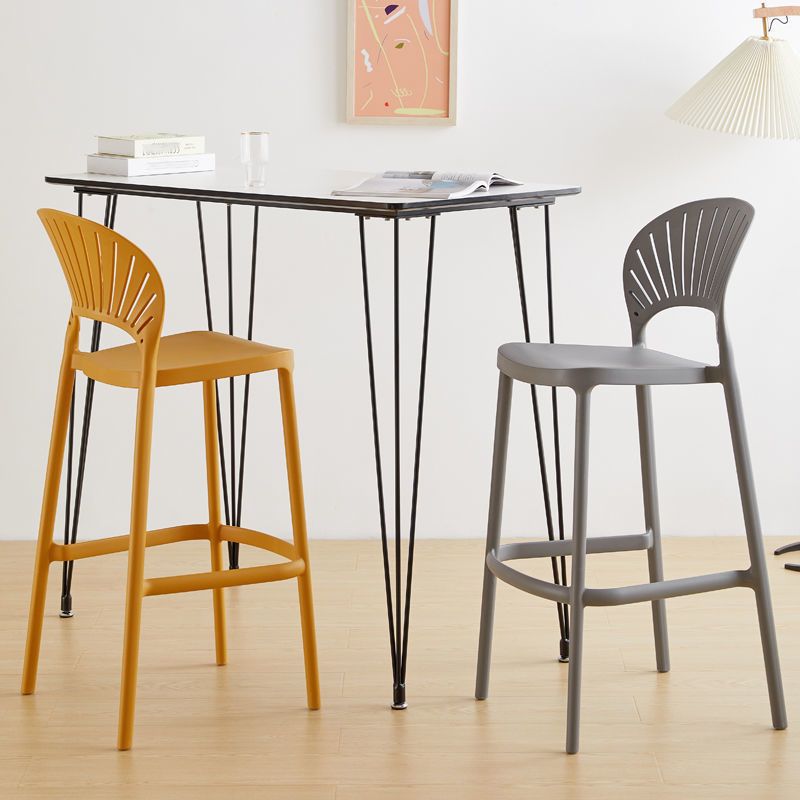 Modern Bar-stool Plastic Counter Bar Stool with Plastic Legs for Kitchen