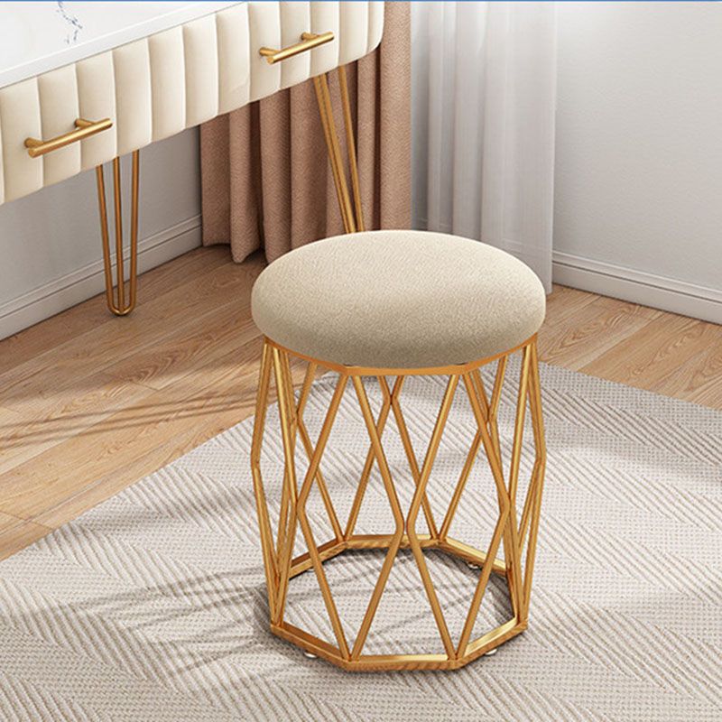 Solid Color Flannel Standard Stool Modern Simple Upholstered Stool