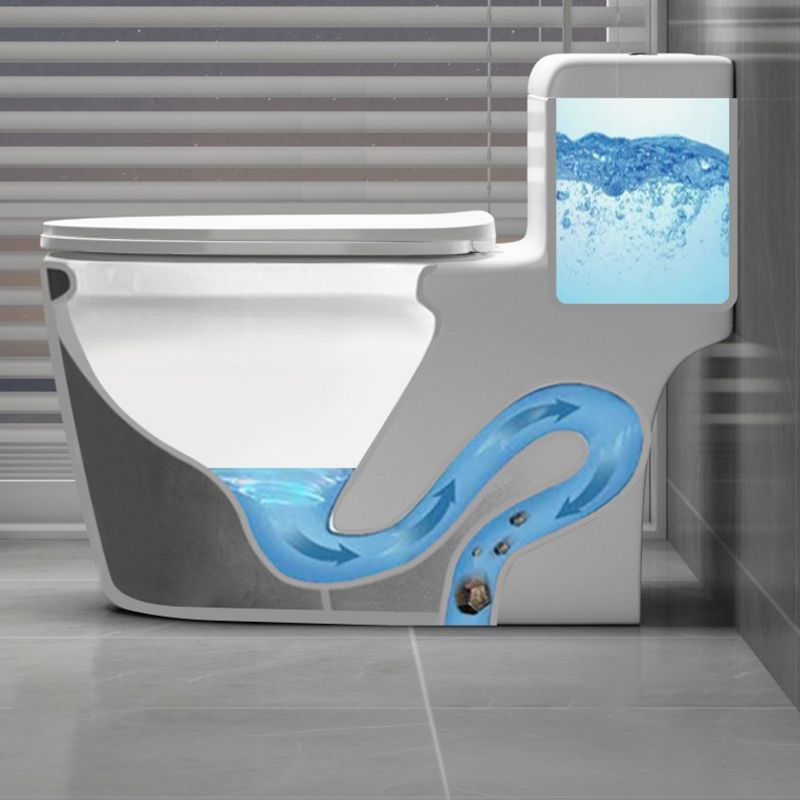 Contemporary Ceramic Floor Mounted Toilet Indoor All-In-One Toilet Bowl