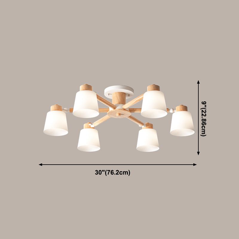 Moderne Einbauleuchten aus Holz, runde Einbaulampe in Braun für das Wohnzimmer