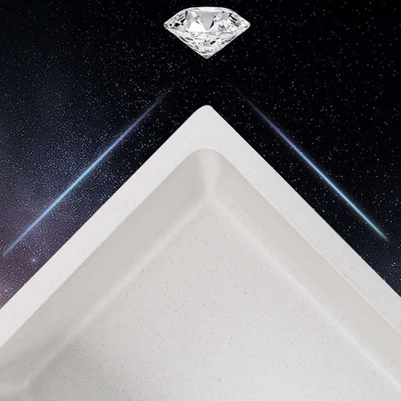 Quartz Kitchen Sink Rectangular Shape Single Bowl Kitchen Sink with Drain Strainer Kit