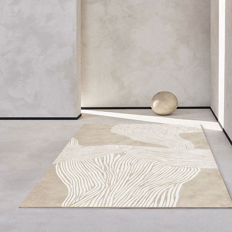 Couleur solide élégante Polyester moderne Polyester Bandeau à bande intérieure Rapis résistant aux taches pour la décoration intérieure