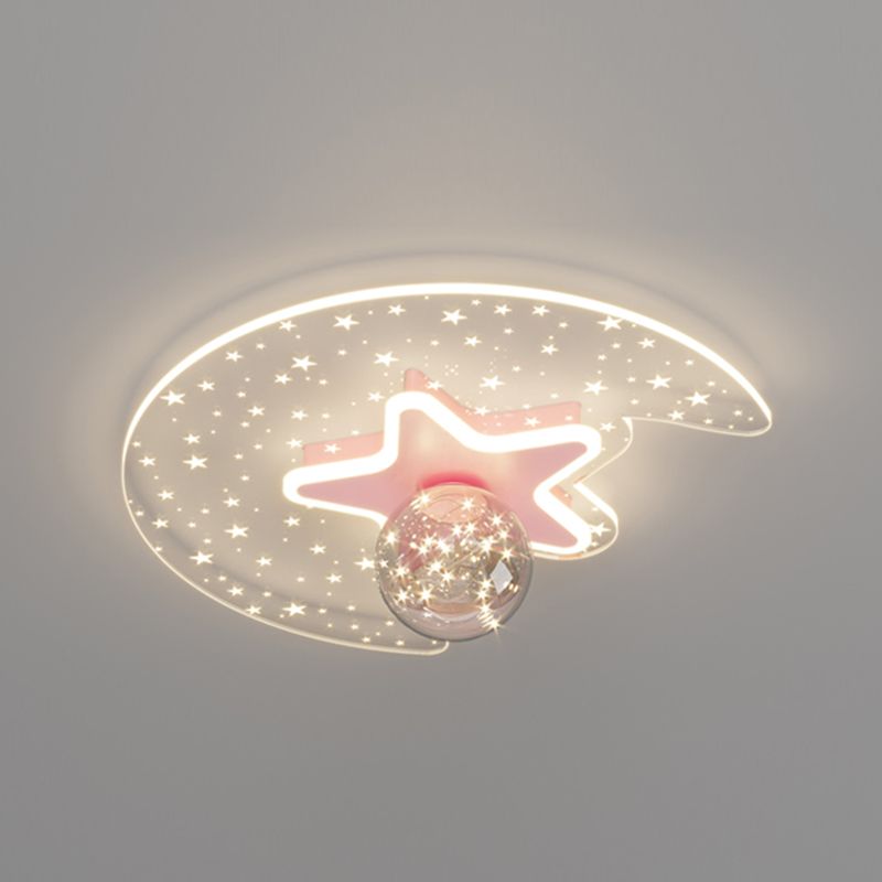 Star Shade LED Flush Mount Light Gypsophila Modern Ceiling Lamp for Bedroom