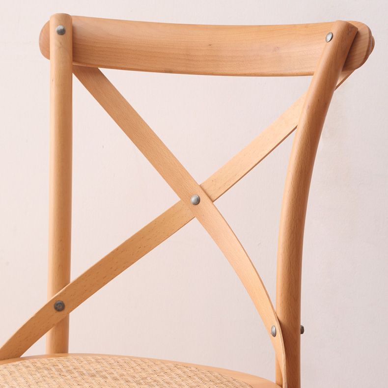 Contemporary Wood Kitchen Dining Side Chair Cross Back Side Chair