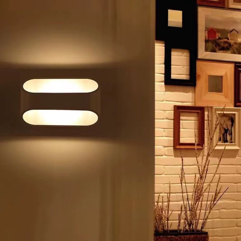 Modern Style Geometry Shade Wall Lamp Metal 2 Lights Sconces for Bedroom
