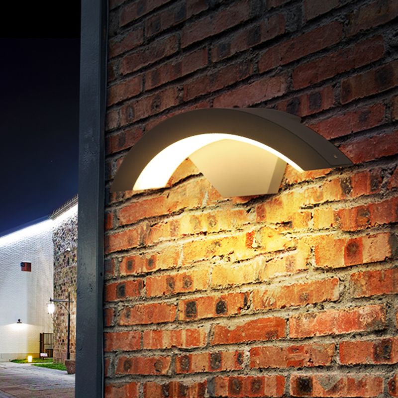 Arced Sconce Light Fixture Modern Minimalist Style Aluminum 1 Light Sconces