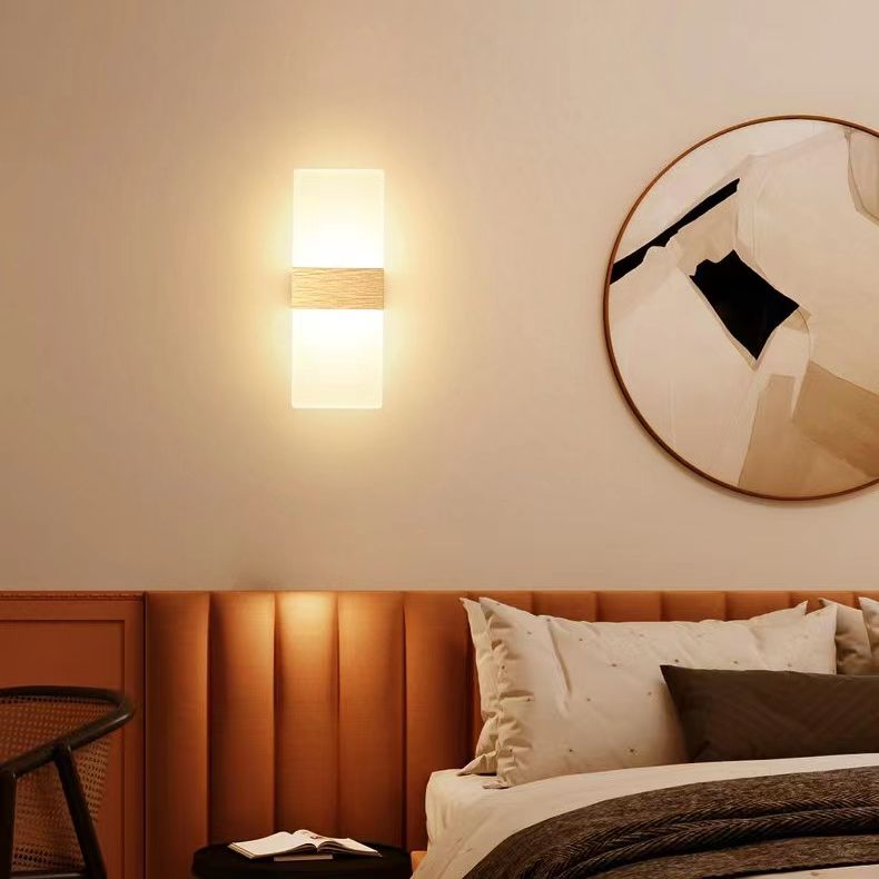 Geometry Shape Metal Wall Light Modern Style 1 Light Wall Mount Lamp in White
