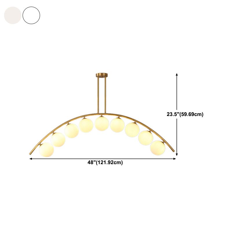 Modern Style Global Shape Island Lights Glass 3/7/9 Lights Pendant Light in Gold