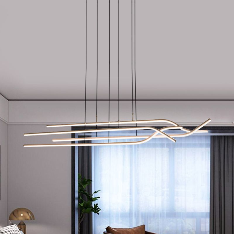 39 "/47" Lampella semplice lampadario a strisce acriliche a led sala da pranzo a soffitto a soffitto in luce calda/bianca/naturale