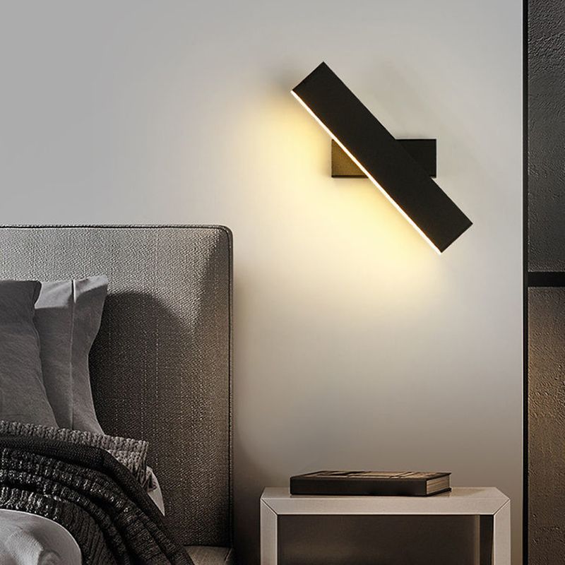 Rectangular LED Rotatable Wall Sconce in Modern Concise Style Wrought Iron Wall Lamp with Acrylic Shade