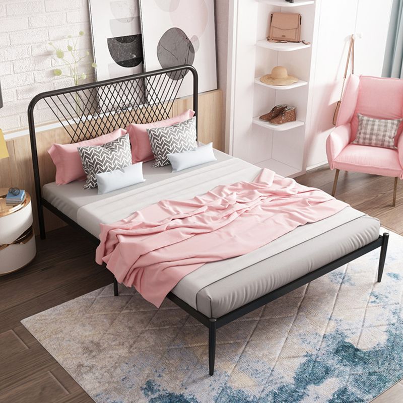 Minimalist Iron Open-Frame Bed Luxurious Metallic Princess Bed Frame