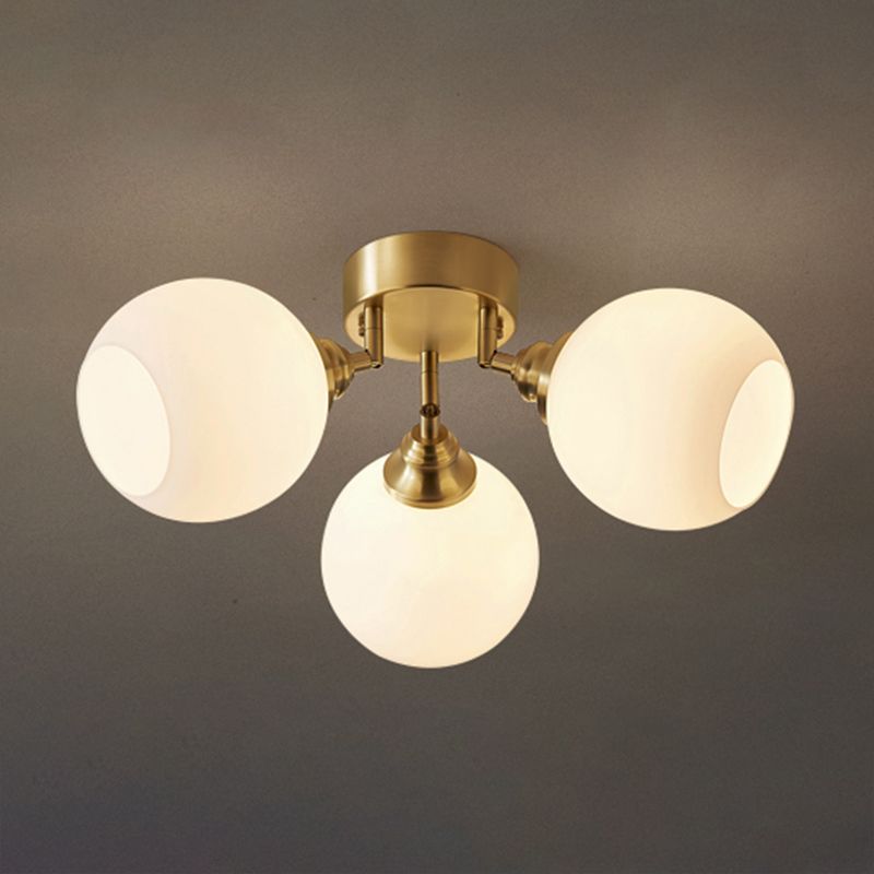Luz de techo esférico múltiple iluminación de techo de vidrio de estilo moderno para sala de estar