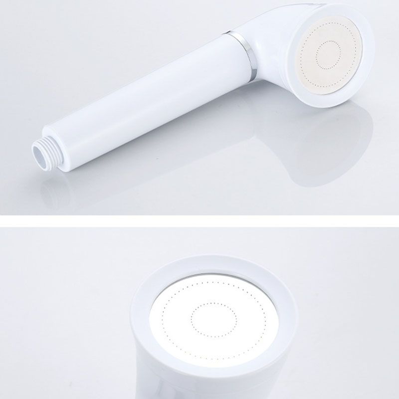 White Round Shower Head Plastic Supercharged Handheld Shower Head
