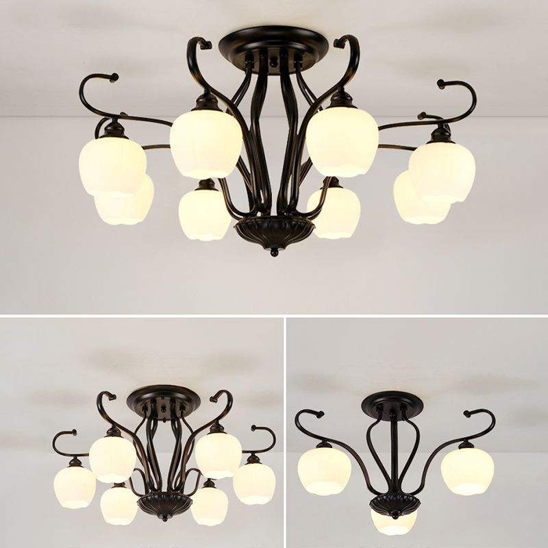Decorative Sphere Flush Light Fixture Glass Flush Mount Lights for Living Room